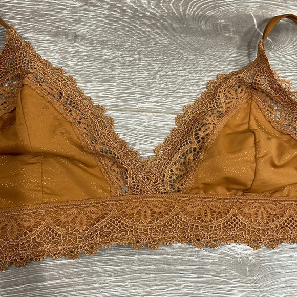 Auden Unlined Bralette Bronze Sparkle Lace XS - Picture 14 of 15